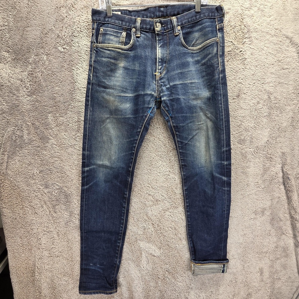 Edwin Jeans Mens 32x32 Blue Selvedge Made in Japan ED32M Honeycomb Whiskers